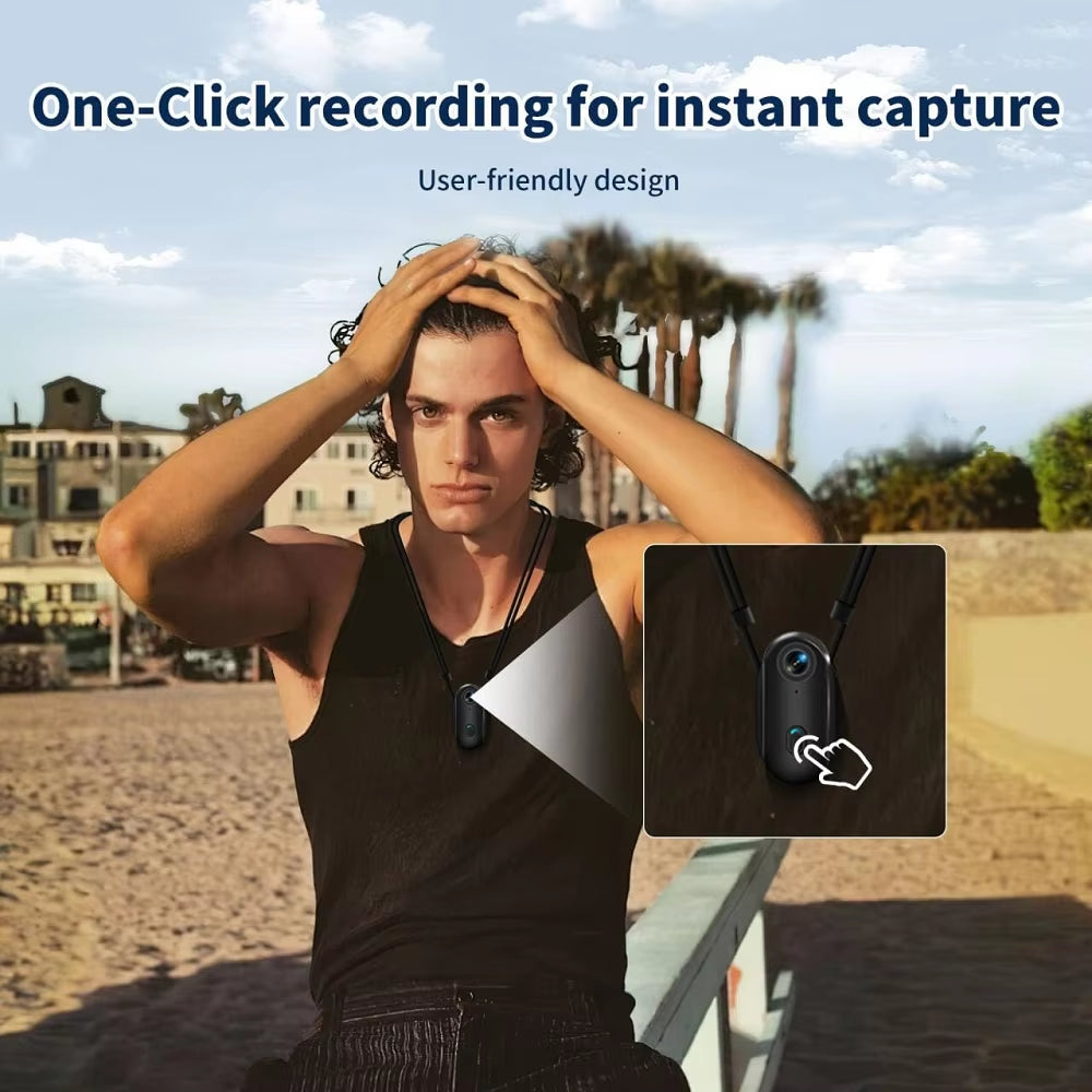 4K HD Outdoor Magnetic POV Camera 30FPS Mini Pet Vlogging Collar Camera for Cats Dogs Wireless Back Clip Mount Necklace Bodycam