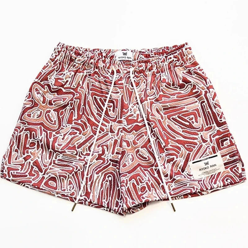 New Men'S and Women'S Universal Mesh Summer Casual Shorts Quick Dry Sports Shorts Beach 3D Printed Drawstring Breathable Shorts