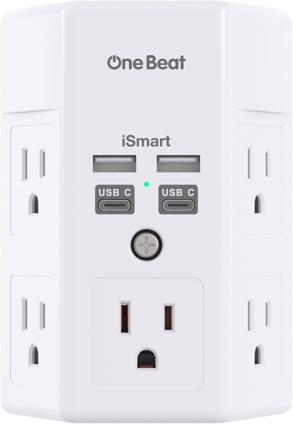 5 Outlet Extender Surge Protector Multi Plug Wall Adapter USB Charger Ports With
