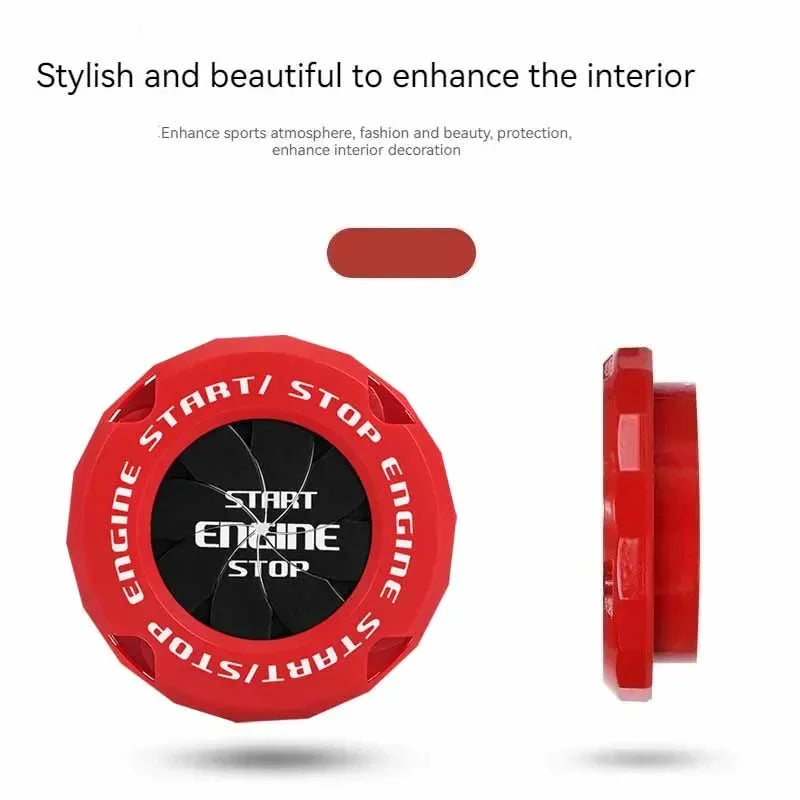 Car Onekey Start Stop Button Cover Car Interior Decor Engine Ignition Start Switch Protective Cover Motorcycle Start Ring