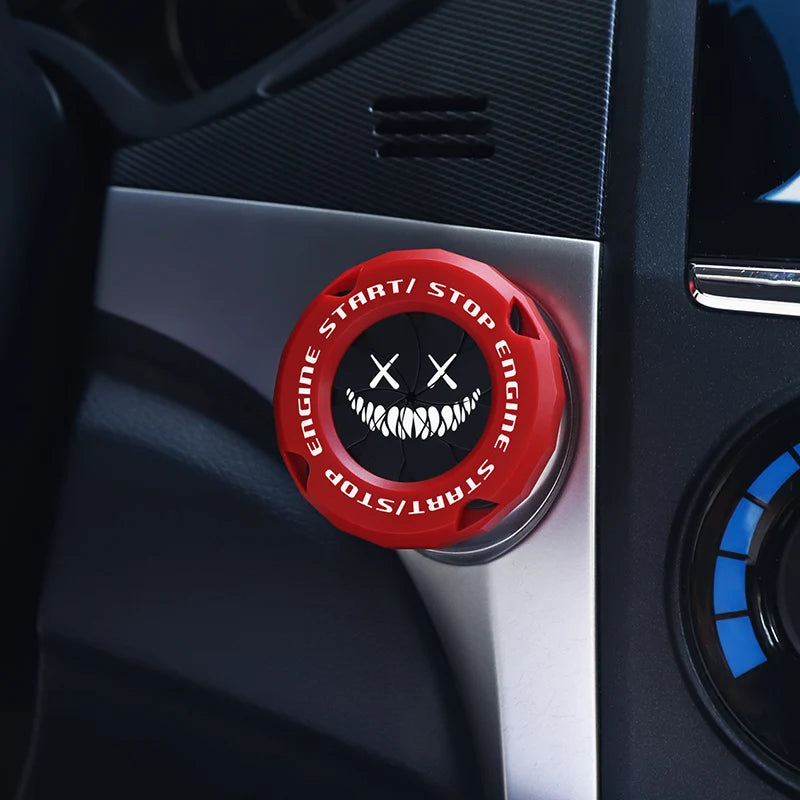 Car Onekey Start Stop Button Cover Car Interior Decor Engine Ignition Start Switch Protective Cover Motorcycle Start Ring