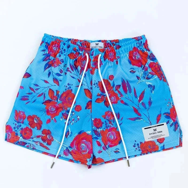 New Men'S and Women'S Universal Mesh Summer Casual Shorts Quick Dry Sports Shorts Beach 3D Printed Drawstring Breathable Shorts