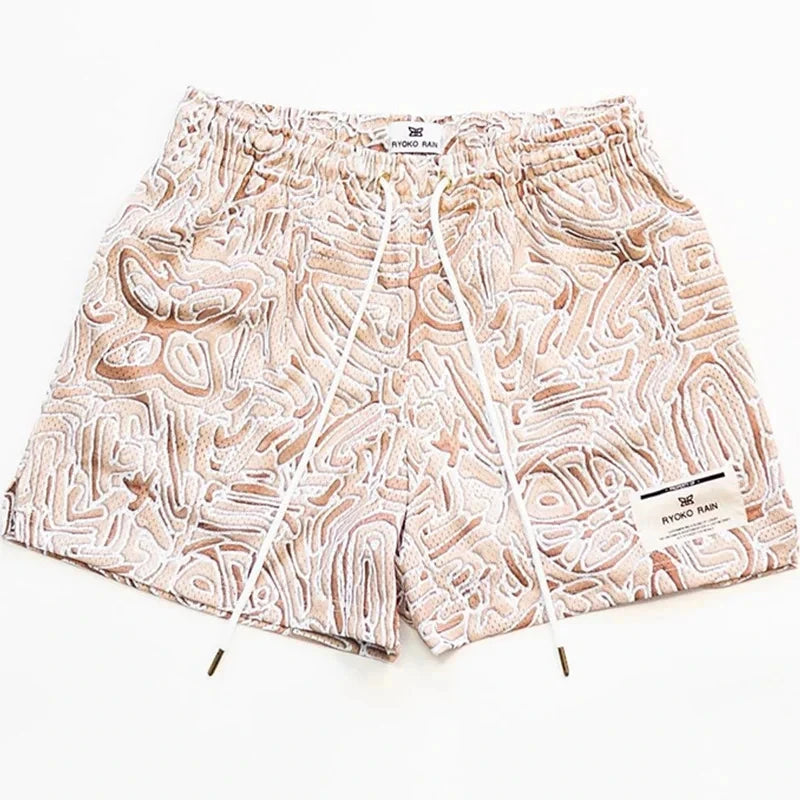 New Men'S and Women'S Universal Mesh Summer Casual Shorts Quick Dry Sports Shorts Beach 3D Printed Drawstring Breathable Shorts