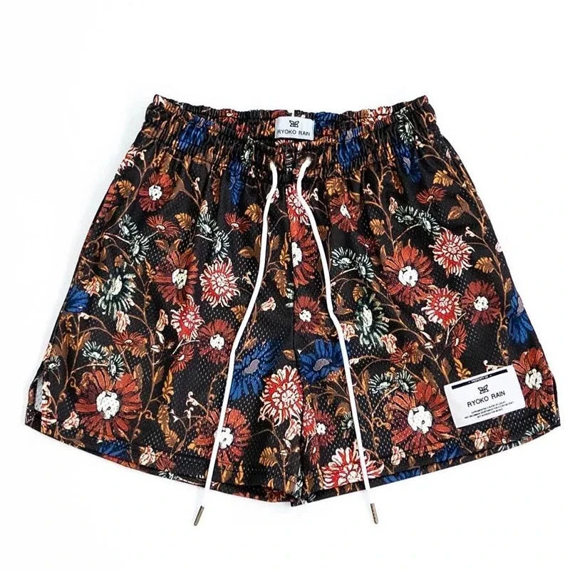 New Men'S and Women'S Universal Mesh Summer Casual Shorts Quick Dry Sports Shorts Beach 3D Printed Drawstring Breathable Shorts