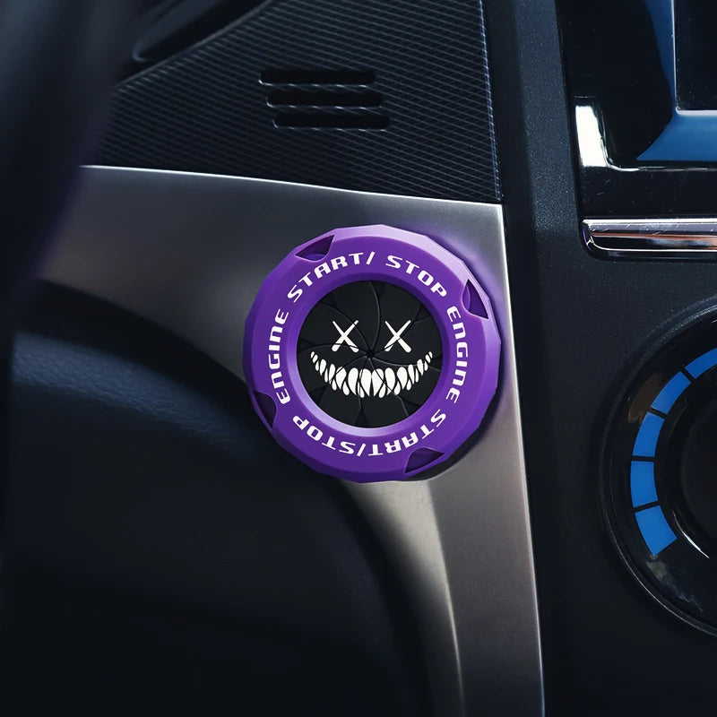 Car Onekey Start Stop Button Cover Car Interior Decor Engine Ignition Start Switch Protective Cover Motorcycle Start Ring