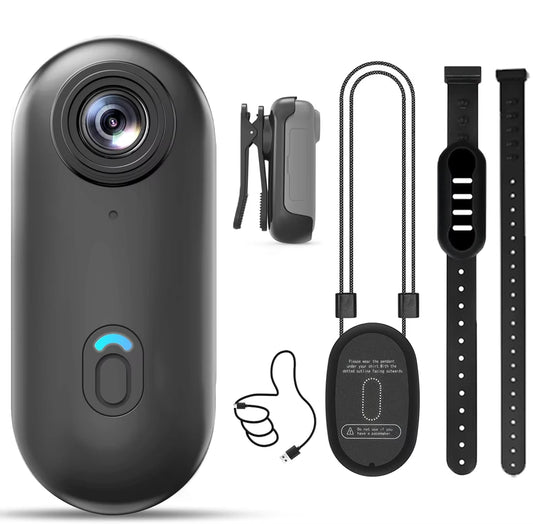 4K HD Outdoor Magnetic POV Camera 30FPS Mini Pet Vlogging Collar Camera for Cats Dogs Wireless Back Clip Mount Necklace Bodycam